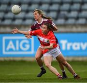 5 May 2019; Melissa Duggan of Cork in action against Mairead Coyne of Galway during the Lidl Ladies National Football League Division 1 Final match between Cork and Galway at Parnell Park in Dublin. Photo by Ray McManus/Sportsfile
