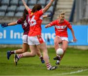 5 May 2019; Saoirse Noonan of Cork, 25, shoots to score her side's first goal during the Lidl Ladies National Football League Division 1 Final match between Cork and Galway at Parnell Park in Dublin. Photo by Ray McManus/Sportsfile