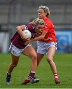 5 May 2019; Megan Glynn of Galway in action against Orla Finn of Cork during the Lidl Ladies National Football League Division 1 Final match between Cork and Galway at Parnell Park in Dublin. Photo by Brendan Moran/Sportsfile