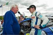 5 May 2019; Craig Breen being interview by Michael Lyster after winning the Rally Of The Lakes in Killarney during Day Two Rally of the Lakes, Round 4 of the 2019 Tarmac Rally Championship in Killarney, Co Kerry.  Photo by Philip Fitzpatrick/Sportsfile