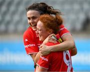5 May 2019; Hannah Looney, left, and Niamh Cotter of Cork celebrate after the Lidl Ladies National Football League Division 1 Final match between Cork and Galway at Parnell Park in Dublin. Photo by Ray McManus/Sportsfile