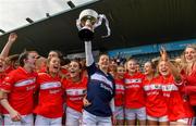 5 May 2019; Cork captain Martina O'Brien and her team-mates celebrate with the Division 1 cup after the Lidl Ladies National Football League Division 1 Final match between Cork and Galway at Parnell Park in Dublin. Photo by Brendan Moran/Sportsfile
