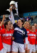 5 May 2019; Cork captain Martina O'Brien and her team-mates celebrate with the Division 1 cup after the Lidl Ladies National Football League Division 1 Final match between Cork and Galway at Parnell Park in Dublin. Photo by Brendan Moran/Sportsfile
