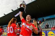 5 May 2019; Orlagh Farmer of Cork celebrates with the Division 1 cup after the Lidl Ladies National Football League Division 1 Final match between Cork and Galway at Parnell Park in Dublin. Photo by Brendan Moran/Sportsfile