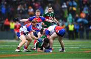 5 May 2019; Jason Doherty of Mayo in action against New York players, from left, Daniel McKenna, Paddy Boyle, and Robert Gorman during the Connacht GAA Football Senior Championship Quarter-Final match between New York and Mayo at Gaelic Park in New York, USA. Photo by Piaras Ó Mídheach/Sportsfile