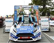 5 May 2019; Craig Breen and Paul Nagle celebrate on their Ford Fiesta R5 after winning the Rally Of The Lakes in Killarney during Day Two Rally of the Lakes, Round 4 of the 2019 Tarmac Rally Championship in Killarney, Co Kerry.  Photo by Philip Fitzpatrick/Sportsfile