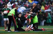 5 May 2019; Jason Doherty of Mayo is treated for an injury during the Connacht GAA Football Senior Championship Quarter-Final match between New York and Mayo at Gaelic Park in New York, USA. Photo by Piaras Ó Mídheach/Sportsfile