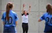 6 May 2019; LGFA Gaelic4Teens ambassador Cliodhna O'Connor leads an Athletic Development exercise during the 2019 Gaelic4Teens Activity Day at the GAA National Games Development Centre in Abbotstown, Dublin. Photo by Seb Daly/Sportsfile