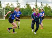 6 May 2019; LGFA Gaelic4Teens ambassador Fiona McHale, right, with participants during the 2019 Gaelic4Teens Activity Day at the GAA National Games Development Centre in Abbotstown, Dublin. Photo by Seb Daly/Sportsfile