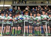 6 May 2019; Naas players lifting the cup after the Leinster Rugby U13 McGowan Cup Final match between Mullingar and Naas at Energia Park in Dublin. Photo by Eóin Noonan/Sportsfile