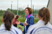 6 May 2019; LGFA Gaelic4Teens ambassador Cliodhna O'Connor leads an Athletic Development exercise during the 2019 Gaelic4Teens Activity Day at the GAA National Games Development Centre in Abbotstown, Dublin. Photo by Seb Daly/Sportsfile