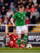 6 May 2019; Conor Carty of Republic of Ireland in action against Štepán Starý of Czech Republic during the 2019 UEFA European Under-17 Championships Group A match between Republic of Ireland and Czech Republic at the Regional Sports Centre in Waterford. Photo by Stephen McCarthy/Sportsfile