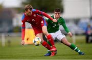 6 May 2019; Petr Kurka of Czech Republic in action against Sean McEvoy of Republic of Ireland during the 2019 UEFA European Under-17 Championships Group A match between Republic of Ireland and Czech Republic at the Regional Sports Centre in Waterford. Photo by Stephen McCarthy/Sportsfile