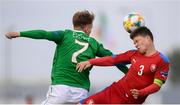 6 May 2019; Jan Hellebrand of Czech Republic in action against Matt Everitt of Republic of Ireland during the 2019 UEFA European Under-17 Championships Group A match between Republic of Ireland and Czech Republic at the Regional Sports Centre in Waterford. Photo by Stephen McCarthy/Sportsfile