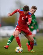 6 May 2019; Tomáš Hájek of Czech Republic in action against Charlie McCann of Republic of Ireland during the 2019 UEFA European Under-17 Championships Group A match between Republic of Ireland and Czech Republic at the Regional Sports Centre in Waterford. Photo by Stephen McCarthy/Sportsfile