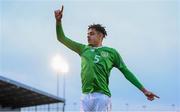 6 May 2019; Andrew Omobamidele of Republic of Ireland celebrates after scoring his side's goal during the 2019 UEFA European Under-17 Championships Group A match between Republic of Ireland and Czech Republic at the Regional Sports Centre in Waterford. Photo by Stephen McCarthy/Sportsfile