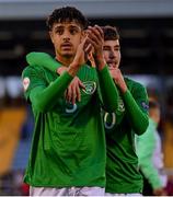 6 May 2019; Republic of Ireland players Andrew Omobamidele, left, and Joshua Giurgi following the 2019 UEFA European Under-17 Championships Group A match between Republic of Ireland and Czech Republic at the Regional Sports Centre in Waterford. Photo by Stephen McCarthy/Sportsfile