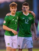 6 May 2019; Matt Everitt, left, and Brandon Holt of Republic of Ireland following the 2019 UEFA European Under-17 Championships Group A match between Republic of Ireland and Czech Republic at the Regional Sports Centre in Waterford. Photo by Stephen McCarthy/Sportsfile