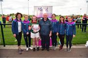 6 May 2019; Representatives from Drumbaragh, Co. Meath, are presented with their certifcate by LGFA Gaelic4Teens ambassadors, from left, Cliodhna O'Connor, Fiona McHale, Jackie Kinch, Sinéad Delahunty and Sharon Courtney following the 2019 Gaelic4Teens Activity Day at the GAA National Games Development Centre in Abbotstown, Dublin. Photo by Seb Daly/Sportsfile