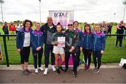 6 May 2019; Representatives from Robert Emmets, Co. Dublin, are presented with their certifcate by LGFA Gaelic4Teens ambassadors, from left, Cliodhna O'Connor, Fiona McHale, Jackie Kinch, Sinéad Delahunty and Sharon Courtney following the 2019 Gaelic4Teens Activity Day at the GAA National Games Development Centre in Abbotstown, Dublin. Photo by Seb Daly/Sportsfile