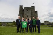 7 May 2019; International team managers Mick McCarthy and Colin Bell visited Trim Castle and the Knightsbrook Hotel today to officially launch the 2019 Football Association of Ireland AGM and Festival of Football. The Royal County will host both events for the first time at the end of July, culminating with the Association’s AGM at the popular Knightsbrook hotel on Saturday, July 27th. All 38 clubs in Meath will receive visits from FAI management, former internationals and coaching staff during the week long festivities. Clubs will also benefit from financial aid and coaching assistance as Meath becomes the 13th host of the Festival of Football which launched in 2007. This year’s Festival is supported by Meath County Council and the Meath Local Sports Partnership. Pictured are, from left, Republic of Ireland manager Mick McCarthy, Tom Kelly, Cathaoirleach, Meath County Council, Mary Murphy, Manager of Meath Local Sports Partnership, FAI Vice-President Noel Fitzroy, Barry Ferguson, FAI Football Development Officer, Meath, and Republic of Ireland women's team manager Colin Bell. Photo by Stephen McCarthy/Sportsfile