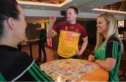 7 May 2019; Monaghan footballer Rory Beggan and Kilkenny camogie player Grace Walsh play the new Cúl Heroes Trading Card game 'Steps Shoot Tackle' against Dublin ladies footballer Lyndsey Davey and Tipperary hurler Noel McGrath during the Cúl Heroes Trading Cards 2019 Collection Launch at Croke Park in Dublin. Photo by David Fitzgerald/Sportsfile