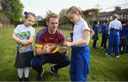 7 May 2019; Tipperary hurler Noel McGrath with schoolkids from St Mary's National School during the Cúl Heroes Trading Cards 2019 Collection Launch at St Mary's National School in Fairview, Dublin. Photo by David Fitzgerald/Sportsfile