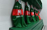5 May 2019; Mayo jerseys in the dressing room before the Connacht GAA Football Senior Championship Quarter-Final match between New York and Mayo at Gaelic Park in New York, USA. Photo by Piaras Ó Mídheach/Sportsfile