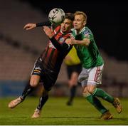 3 May 2019; Daniel Mandroiu of Bohemians in action against Conor McCormack of Cork City during the SSE Airtricity League Premier Division match between Bohemians and Cork City at Dalymount Park in Dublin. Photo by Ben McShane/Sportsfile