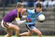 8 May 2019; Dara Fagan of Dublin in action against Brian Cushe of Wexford during the Electric Ireland Leinster GAA Football Minor Championship Round 2 match between Wexford and Dublin at Bellefield in Wexford. Photo by Matt Browne/Sportsfile