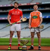 9 May 2019; Gerard Smyth of Louth and Stephen Renaghan of Armagh who will compete in the Nicky Rackard Cup in attendance at the official launch of Joe McDonagh, Christy Ring, Nicky Rackard and Lory Meagher Competitions at Croke Park in Dublin. Photo by Stephen McCarthy/Sportsfile