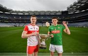 9 May 2019; Christy Ring Cup hurlers Brian Óg McGilligan of Derry, left, and Sean Geraghty of Meath in attendance at the official launch of Joe McDonagh, Christy Ring, Nicky Rackard and Lory Meagher Competitions at Croke Park in Dublin. Photo by David Fitzgerald/Sportsfile
