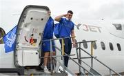 9 May 2019; James Ryan of Leinster arrives at Newcastle International Airport in Newcastle, England, ahead of the Heineken Champions Cup Final at St. James's Park. Photo by Ramsey Cardy/Sportsfile