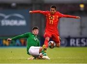 9 May 2019; Sean Kennedy of Republic of Ireland in action against Anouar Ait El Hadj of Belgium during the 2019 UEFA European Under-17 Championships Group A match between Belgium and Republic of Ireland at Tallaght Stadium in Dublin. Photo by Stephen McCarthy/Sportsfile