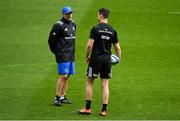 10 May 2019; Backs coach Felipe Contepomi with Jonathan Sexton during the Leinster team captain's run at St James' Park in Newcastle Upon Tyne, England.  Photo by Brendan Moran/Sportsfile