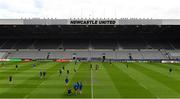 10 May 2019; The Leinster squad during their team captain's run at St James' Park in Newcastle Upon Tyne, England.  Photo by Brendan Moran/Sportsfile