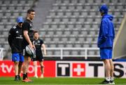 10 May 2019; Jonathan Sexton, left, and head coach Leo Cullen during the Leinster team captain's run at St James' Park in Newcastle Upon Tyne, England. Photo by Ramsey Cardy/Sportsfile