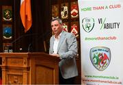 10 May 2019; Bohemians manager Keith Long during the Bohemians FC, More Than A Club, certificate presentation to pupils from St Catherine's Senior School, Cabra, St Gabriels NS, Arbour Hill, and St Finbarr's BNS, Cabra, St Laurence O'Toole's, Seville Place, at the Mansion House in Dublin. Photo by Stephen McCarthy/Sportsfile
