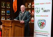 10 May 2019; Lord Mayor of Dublin Nial Ring during the Bohemians FC, More Than A Club, certificate presentation to pupils from St Catherine's Senior School, Cabra, St Gabriels NS, Arbour Hill, and St Finbarr's BNS, Cabra, St Laurence O'Toole's, Seville Place, at the Mansion House in Dublin. Photo by Stephen McCarthy/Sportsfile