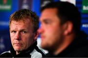 10 May 2019; Director of Rugby Mark McCall, left, and Jamie George during a Saracens press conference at St James' Park in Newcastle Upon Tyne, England.  Photo by Ramsey Cardy/Sportsfile