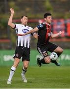 10 May 2019; Dinny Corcoran of Bohemians in action against Brian Gartland of Dundalk during the SSE Airtricity League Premier Division match between Bohemians and Dundalk at Dalymount Park in Dublin. Photo by Stephen McCarthy/Sportsfile