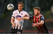 10 May 2019; Conor Levingston of Bohemians in action against Georgie Kelly of Dundalk = during the SSE Airtricity League Premier Division match between Bohemians and Dundalk at Dalymount Park in Dublin. Photo by Stephen McCarthy/Sportsfile