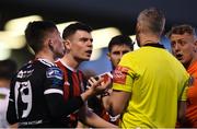 10 May 2019; Bohemians players, from left, Andy Lyons, James Finnerty and Aaron Barry and James Talbot object to referee Ben Connolly after their side conceded a penalty during the SSE Airtricity League Premier Division match between Bohemians and Dundalk at Dalymount Park in Dublin. Photo by Ben McShane/Sportsfile