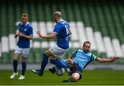 11 May 2019; Alan McGreal of Crumlin United is tackled by Mark Horgan of Avondale United during the FAI New Balance Intermediate Cup Final match between Avondale United and Crumlin United at Aviva Stadium in Dublin. Photo by Eóin Noonan/Sportsfile