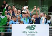 11 May 2019; David Keily of Avondale United lifting the cup following the FAI New Balance Intermediate Cup Final match between Avondale United and Crumlin United at Aviva Stadium in Dublin. Photo by Eóin Noonan/Sportsfile