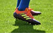 11 May 2019; The personalised boots of Jonathan Sexton of Leinster prior to the Heineken Champions Cup Final match between Leinster and Saracens at St James' Park in Newcastle Upon Tyne, England. Photo by Brendan Moran/Sportsfile