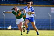 11 May 2019; Michelle Ryan of Waterford in action against Eilis Lynch of Kerry during the TG4  Munster Ladies Football Senior Championship match between Kerry and Waterford at Cusack Park in Ennis, Clare. Photo by Sam Barnes/Sportsfile