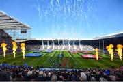 11 May 2019; The teams run out prior to the Heineken Champions Cup Final match between Leinster and Saracens at St James' Park in Newcastle Upon Tyne, England. Photo by David Fitzgerald/Sportsfile