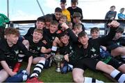 11 May 2019; Hanover Harps players celebrate with the cup following the U15 SFAI Cup Final 2019 match between Stella Maris and Hanover Harps at Oscar Traynor Centre in Dublin. Photo by Michael P. Ryan/Sportsfile