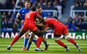 11 May 2019; Jack Conan of Leinster is tackled by Maro Itoje and Jackson Wray of Saracens during the Heineken Champions Cup Final match between Leinster and Saracens at St James' Park in Newcastle Upon Tyne, England. Photo by Brendan Moran/Sportsfile